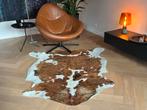 Koeienhuid vloerkleed Koeienkleed Bruin 165 x 140 cm, Huis en Inrichting, 100 tot 150 cm, Wit, Ophalen of Verzenden, Zo goed als nieuw