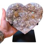 amethist hart angel aura rainbow coating op standaard, Verzamelen, Mineralen en Fossielen, Ophalen of Verzenden