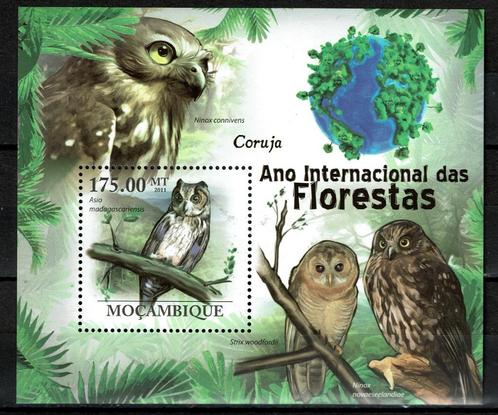 mocambique 2011 pf blok uilen owls vogels birds, Postzegels en Munten, Postzegels | Thematische zegels, Postfris, Dier of Natuur