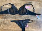 Nieuwe set lingerie zwart, Kleding | Dames, Ondergoed en Lingerie, Ophalen of Verzenden, Zwart, String
