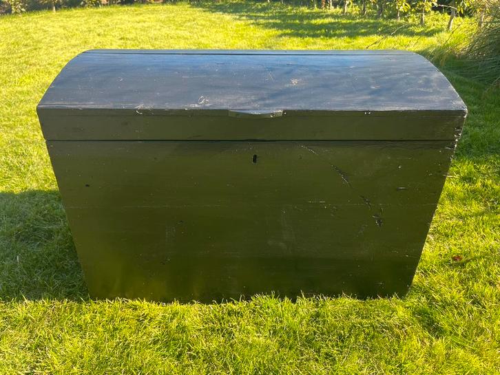 Vintage houten dekenkist, Huis en Inrichting, Woonaccessoires | Kisten, Gebruikt, 50 tot 75 cm, 50 tot 75 cm, 50 tot 100 cm, Overige houtsoorten