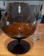 Hoge  Vaas  op Voet,ChocoladeBruin! Vintage , 16 cm, 1960,, Ophalen of Verzenden