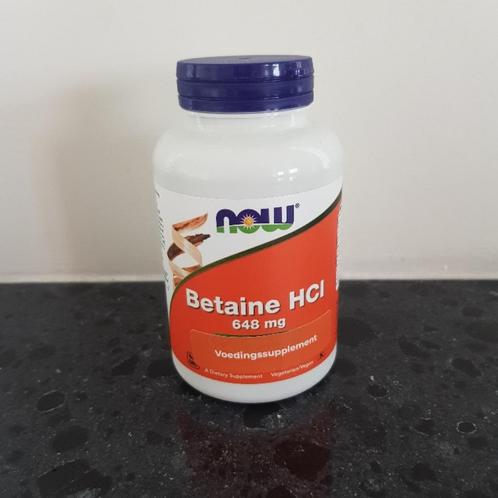 Now Betaine HCl 648mg capsules, Sport en Fitness, Gezondheidsproducten en Wellness, Nieuw, Overige typen, Ophalen of Verzenden