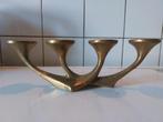 Brutalistische bronzen design 4-arm kandelaar, Harjes stijl, Ophalen of Verzenden, Koper of Brons
