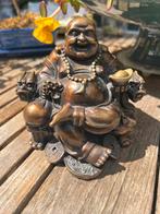 Oude patina koperen boeddha uit Mongolie met tekens erop., Ophalen of Verzenden