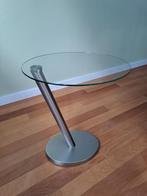 Bijzettafel Glas/Metaal, Huis en Inrichting, Tafels | Bijzettafels, 45 tot 60 cm, Minder dan 55 cm, Gebruikt, Ophalen of Verzenden