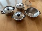 Pannen en zeef en vergiet, Ophalen, Gebruikt, Rvs, Pannenset