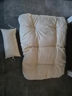 Crème offwhite hangstoelkussen met hoofdkussen, Huis en Inrichting, Woonaccessoires | Kussens, Ophalen of Verzenden, Beige, Rechthoekig