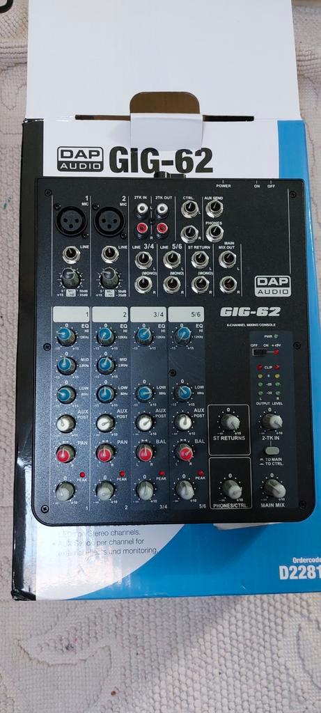DAP Audio GIG-62 Mengpaneel, Muziek en Instrumenten, Mengpanelen, Zo goed als nieuw, Minder dan 5 kanalen, Microfooningang, Ophalen of Verzenden