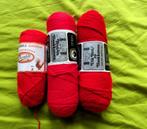 3 Bolletjes Rood katoen haak of breigaren, Verzenden, Zo goed als nieuw, Breien of Haken, Wol of Garen