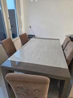 Eettafel met 6 stoelen - Beige/Bruin, Huis en Inrichting, Tafels | Eettafels, Ophalen of Verzenden