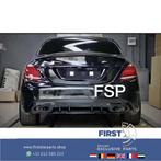 W205 FACELIFT AMG DIFFUSER Mercedes C Klasse 2019-2021 COMPL, Gebruikt, -, Ophalen of Verzenden, Achter