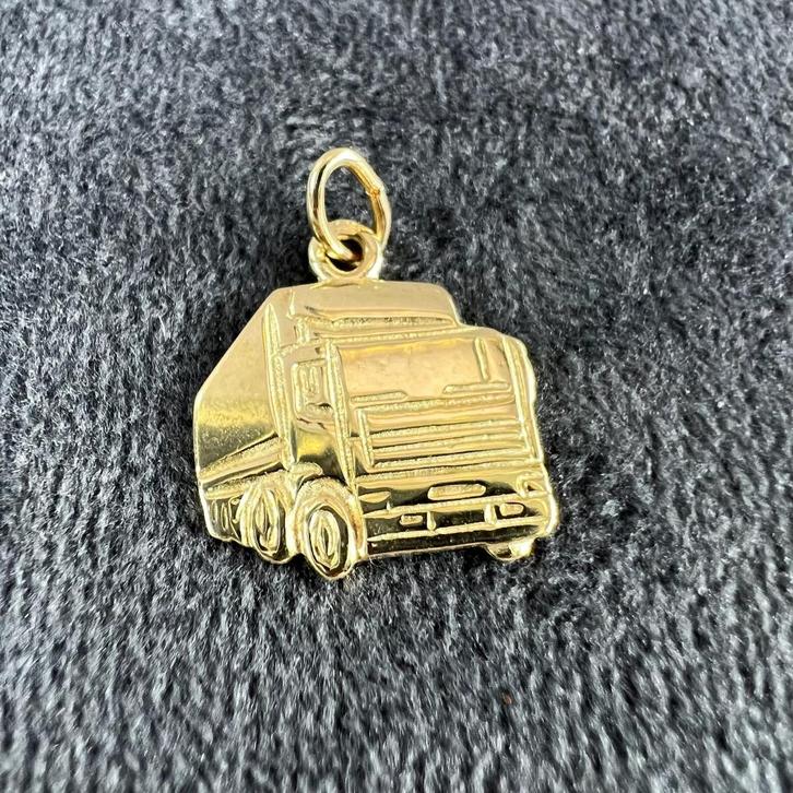 Gouden Hanger | 14k | 1,84g | vrachtwagen / truck | 397376, Sieraden, Tassen en Uiterlijk, Kettinghangers, Gebruikt, Goud, Goud