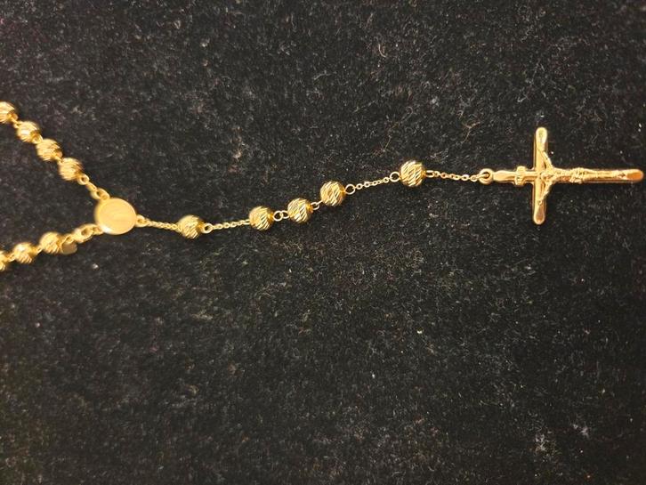 14 k gouden rozenkrans ketting 24,4 gram 60 cm, Sieraden, Tassen en Uiterlijk, Kettingen, Nieuw, Goud, Goud, Ophalen of Verzenden