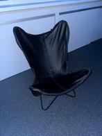 Riverdale vlinderstoel zwart leer, Huis en Inrichting, Fauteuils, Ophalen, Zo goed als nieuw, Leer, Minder dan 50 cm