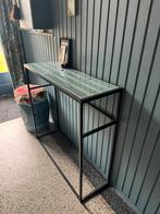 Sidetable zwart staal, blauwe tegels, Huis en Inrichting, Tafels | Sidetables, Ophalen, Strak, 50 tot 100 cm, Zo goed als nieuw