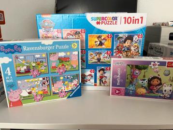 Puzzel Set - Paw Patrol, Peppa Pig, Gabby's Dollhouse beschikbaar voor biedingen