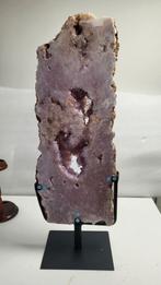 Prachtig roze amethist slab 48 cm speciaal stuk, Verzamelen, Mineralen en Fossielen, Ophalen of Verzenden