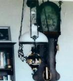 Hanglamp antiek van messing glas keramiek, Antiek en Kunst, Antiek | Lampen, Ophalen