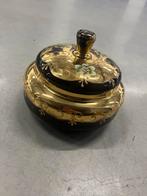 Antieke Boheemse Kristallen Bonbonnière met Deksel - Gouden, Antiek en Kunst, Antiek | Woonaccessoires, Ophalen