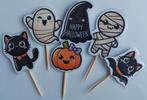 Set van 10 Halloween cupcake traktatie prikkers, Ophalen of Verzenden, Nieuw, Versiering, Halloween of Griezel