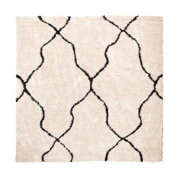 Varamin Vloerkleed Crème/Zwart 240x240 cm, Huis en Inrichting, Stoffering | Tapijten en Kleden, Zo goed als nieuw, 200 cm of meer