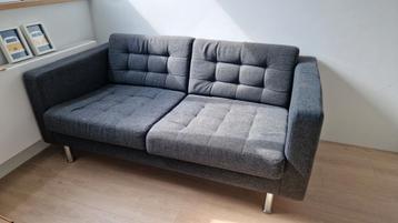 IKEA LANDSKRONA 2-zits bank donkergrijs met metalen pootjes