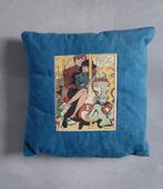 Woonkussen kussen retro denim jeans kermis print James Dean, Huis en Inrichting, Woonaccessoires | Kussens, Ophalen of Verzenden