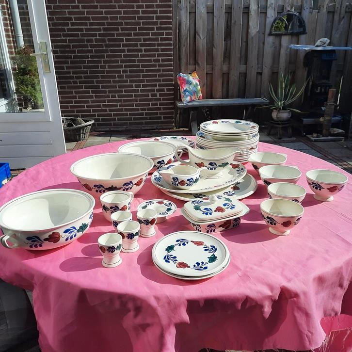 Boerenbont Servies Boch Compleet, Antiek en Kunst, Antiek | Servies compleet, Ophalen of Verzenden