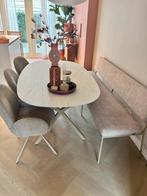 Deens Ovaal Tafelblad Marmerlook 180x105cm, Huis en Inrichting, Tafels | Eettafels, Ophalen, 100 tot 150 cm, Zo goed als nieuw