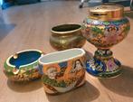 Chinese vintage emaille asbak, aansteker en sigarettenbakje, Antiek en Kunst, Ophalen of Verzenden