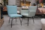 2 x eetkamerstoel Sanne Jess Design metaal stof lichtblauw, Ophalen, Gebruikt, Twee, Blauw