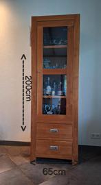 Teak vitrinekast - Mooie staat!, Huis en Inrichting, Kasten | Vitrinekasten, Ophalen, Teakhout, 50 tot 100 cm, 150 tot 200 cm