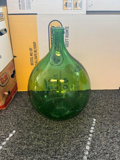 Vintage Green Glass Demijohn Bottle – Collectible, Antiek en Kunst, Antiek | Glas en Kristal, Ophalen of Verzenden