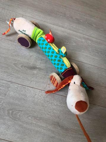 Jef Lilliputiens trekfiguur en knuffel in 1! Hond beschikbaar voor biedingen