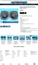 Dayton Audio ME525MTM Midrange speakers ( set van 2 ) 13 cm, ., Nieuw, Ophalen of Verzenden, Dayton Audio