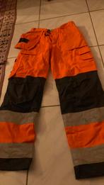 Werkbroek high visibily veel oranje en lichtgevende strepen, Tuin en Terras, Werkkleding, Ophalen, Zo goed als nieuw, Heren, Broek