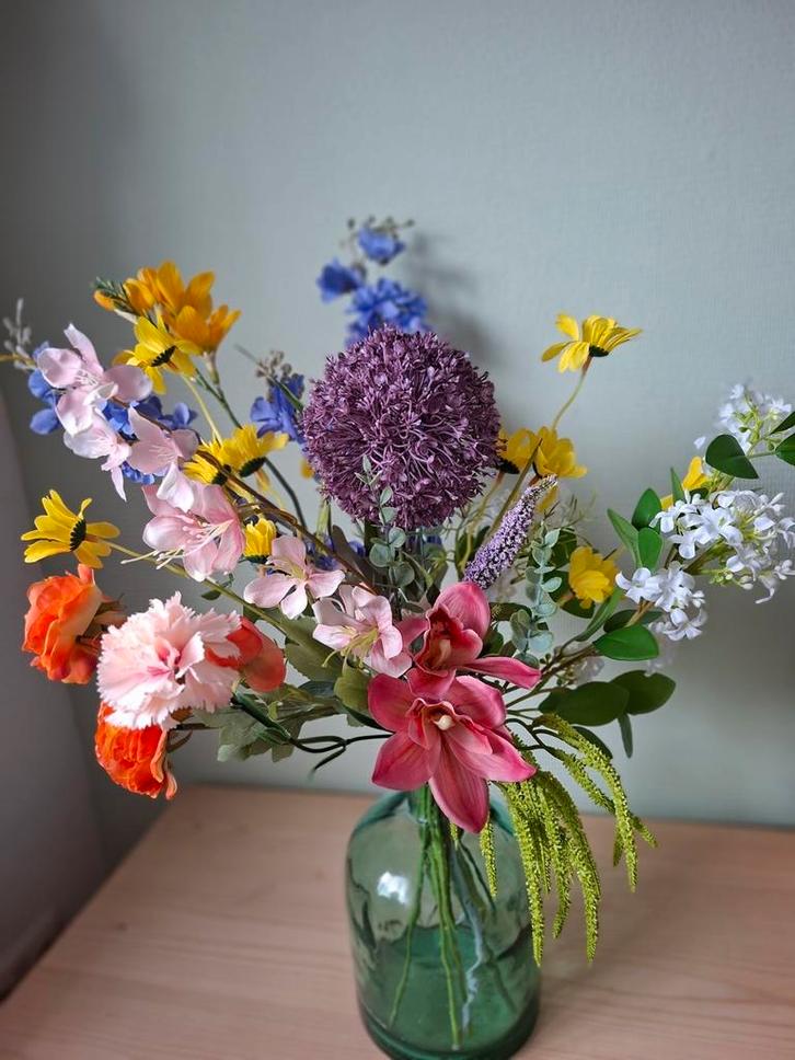 Zijdebloemen xl 60cm veldboeket, Huis en Inrichting, Woonaccessoires | Kunstplanten en Kunstbloemen, Nieuw, Binnen, Ophalen of Verzenden