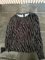 Zwarte blouse met print - Maat xl dames, Kleding | Dames, Ophalen of Verzenden, Zo goed als nieuw, Maat 38/40 (M), Zwart