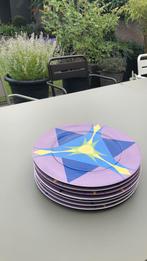 Onderborden Villeroy& Boch, lila, blauw en geel., Huis en Inrichting, Keuken | Servies, Ophalen, Gebruikt, Bord(en), Overige stijlen