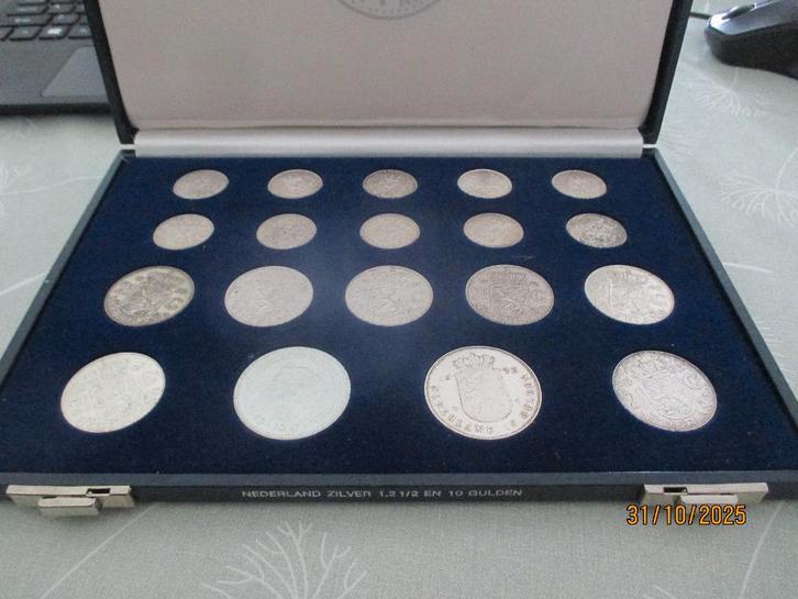 munten, Postzegels en Munten, Munten | Nederland, Setje, 10 gulden, Koningin Juliana, Zilver, Ophalen of Verzenden