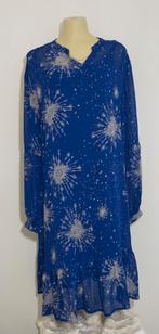 Koningsblauwe jurk met zilverwit dessin van Didi, Blauw, Maat 42/44 (L), Zo goed als nieuw, Verzenden