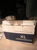 Gratis 7 XL stevige verhuisdozen. 1 x gebruikt, Ophalen, Doos, 50 tot 75 cm, Zo goed als nieuw