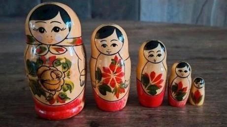 Prachtige Kerst Matroesjka, 5 delig., Diversen, Kerst, Gebruikt, Ophalen of Verzenden