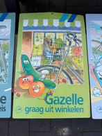 Complete set Gazelle reclameborden - Campagne jaren 80, Ophalen, Gebruikt, Reclamebord