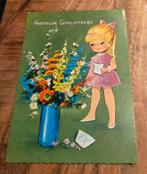 Meisje krijgt brief en grote vaas bloemen, Verzenden, 1960 tot 1980, Ongelopen, Kinderen