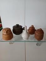 Lotje keramiek. 4 potjes en 1 vaasje, Ophalen of Verzenden