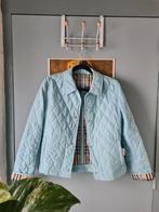 Vintage Burberry quilted jas, Blauw, Ophalen of Verzenden, Burberry, Maat 36 (S)