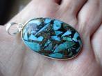 2011/ verzilverde copper turquoise hangers(meerdere foto's), Blauw, Nieuw, Ophalen of Verzenden, Steen of Mineraal