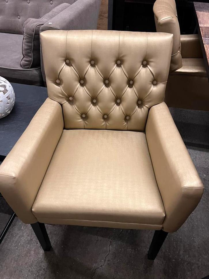 Set 4 stoelen goud nieuw!, Huis en Inrichting, Fauteuils, Zo goed als nieuw, 75 tot 100 cm, Ophalen